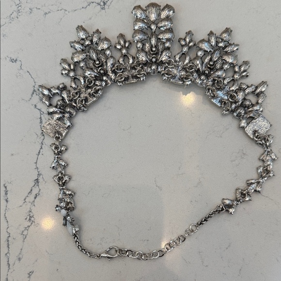 Statement Yellow and White Crystal Bib Necklace - Picture 5 of 5